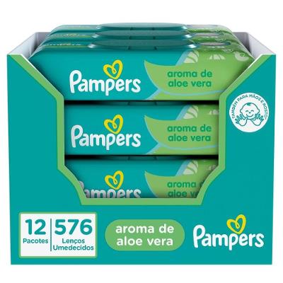 Lenços Umedecidos Pampers Aloe Vera 576 Unidades