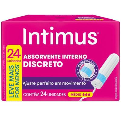 Absorvente Interno Intimus Discreto Médio - 24 Unidades