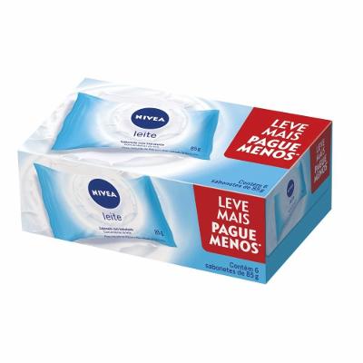 Kit Sabonete Em Barra Hidratante Leite Promo Nivea 85g Com 6 Unidades Cada