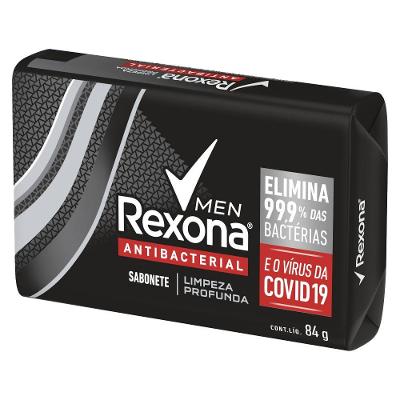 Sabonete Em Barra Antibacterial Rexona Men Limpeza Profunda Envoltório 84g