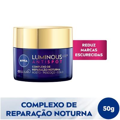 Hidratante Facial Nivea Luminous 630 Antispot Complexo De Reparação Noturna 50g