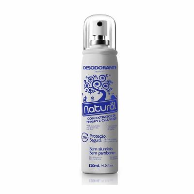 Desodorante Natural Suavetex Spray Com Extratos De Pepino + Cha Verde Sem Aluminio 120m