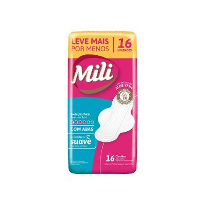 Absorvente Mili Proteção Total Suave Com Abas 16 Unidades