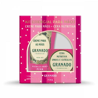 Kit Granado Pink Essencial Creme Para Mãos 60g + Cera Nutritiva Para Unhas 7g