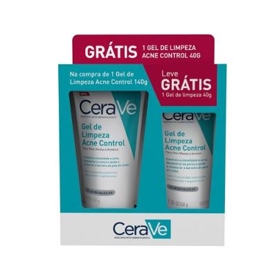 Kit Cerave Acne Control Pele Oleosa A Acneica Gel De Limpeza Cerave 140g + 40g