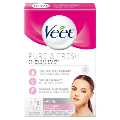Kit Creme Depilatório Facial Veet Peles Normais 2 Unidades Com 50ml Cada