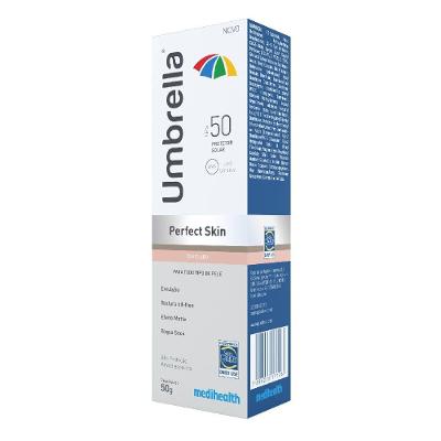 Protetor Solar Facial Umbrella Perfect Skin Tom Claro Fps 50+ 50g