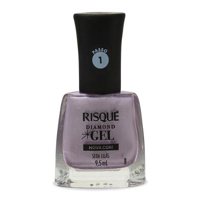 Esmalte Risqué Diamond Gel Seda Lilás Metálico 9,5ml