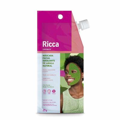 Máscara Facial Ricca De Argila Natural Chá Verde 25g
