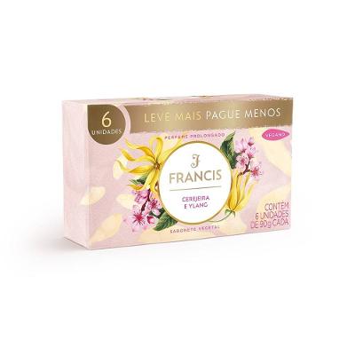 Kit Sabonete Em Barra Francis Clássico Rosa 6 Unidades 90g Cada