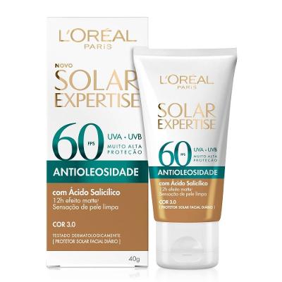 Protetor Solar Facial Loréal Paris Solar Expertise Antioleosidade Fps60 Cor 3.0 Média 40g