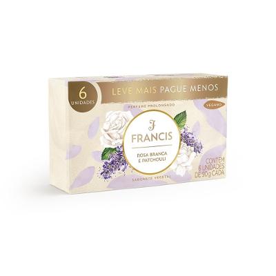 Kit Sabonete Em Barra Francis Clássico Branco 6 Unidades 90g Cada