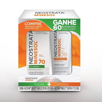 Protetor Solar Neostrata Minesol Oil Control Fps70 Sem Cor 40g + Protetor Corpo & Rosto Fps70 120ml