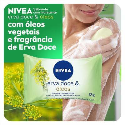 Kit Sabonete Em Barra Nivea Hidratante Erva Doce Promo 6 Unidades 85g Cada