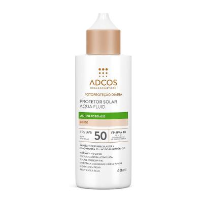 Protetor Solar Facial Adcos Aqua Fluid Fps50 Cor Beige 40ml