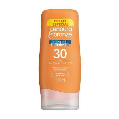Protetor Solar Cenoura E Bronze Preço Especial Fps30 110ml
