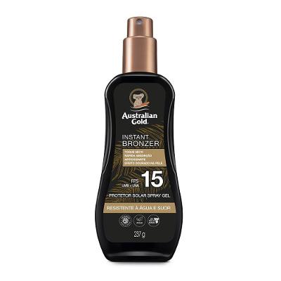 Protetor Solar Australian Gold Spray Gel Com Instant Bronzer Fps 15 237ml