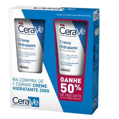 Kit Cerave Peleo Normal A Extra Seca Creme Hidratante 200g + Creme Hidratante 200g Com 50% Off