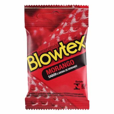 Preservativo Blowtex Aromatizado Morango Com 3