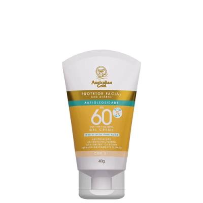 Protetor Solar Facial Australian Gold Gel Creme Cor 01 Fps 60 40g