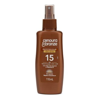 Protetor Solar Óleo Spray Cenoura Bronze Fps15 110ml