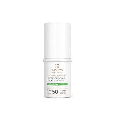 Protetor Solar Facial Adcos Stick Ultraleve Fps 50 Incolor 15g