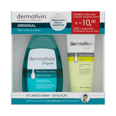 Kit Dermotivin Sabonete Líquido Original 120ml + Sabonete Esfoliante Scrub 60g