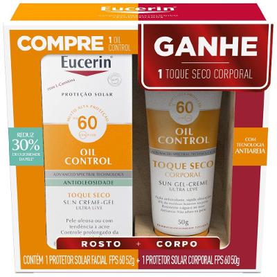 Kit Eucerin Protetor Solar Facial Antioleosidade Fps60 52g Ganhe Protetor Solar Corporal Fps60 50g