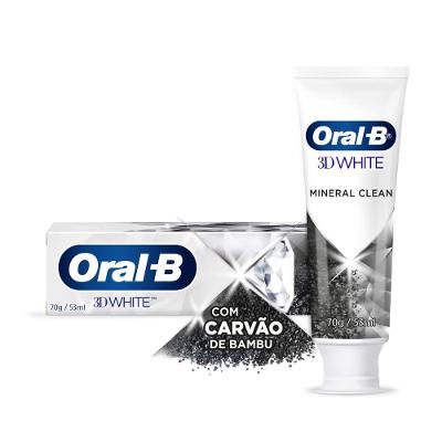 Creme Dental Oral-b 3d White Mineral Clean Carvão De Bambu 53ml/ 70g