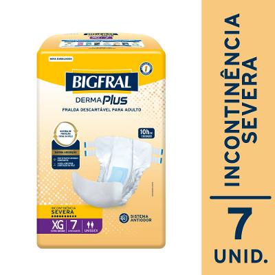 Fralda Adulto Bigfral Derma Plus Noturna Xg 7 Unidades