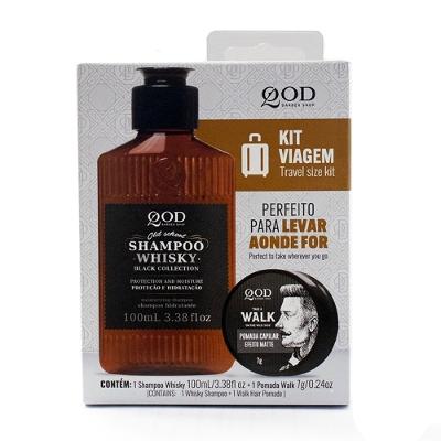 Kit Qod Barber Shop Shampoo Whisky 100ml + Pomada Modeladora Capilar Walk 7g