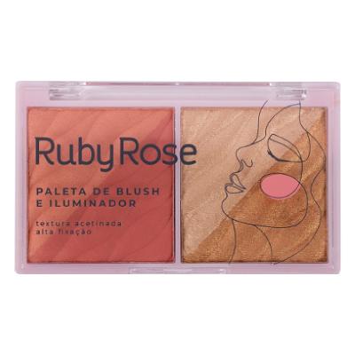Paleta De Blush E Iluminador Ruby Rose Passion Hb 7533-1 11,4g