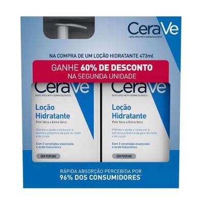 Kit Loção Hidratante Cerave Pele Seca A Extra Seca 473ml - 2 Unidades Com 60%off