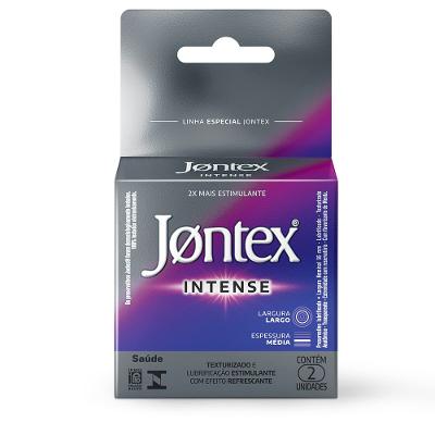 Preservativo Jontex Lubrificado Intense Com 2 Unidades