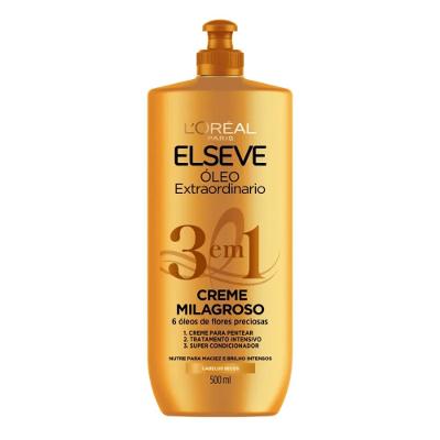 Creme Milagroso 3 Em 1 Elseve Óleo Extraordinário 500ml