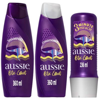Kit Aussie Botox Effect Shampoo 360ml + Condicionador 360ml + Creme 3 Minutos Milagrosos 236ml