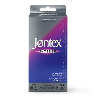 Preservativo Jontex Lubrificado Intense Com 4 Unidades