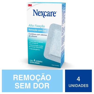 Curativo Alta Fixaçao Nexcare Remoçao Sem Dor Extra Grande Com 4