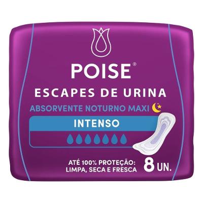 Absorvente Para Escapes De Urina Poise Noturno Maxi 8 Unidades