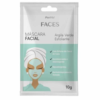 Máscara Facial De Argila Verde Esfoliante Panvel Faces 10g