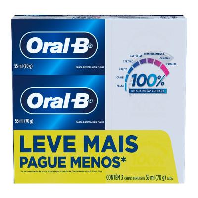 Kit Creme Dental Oral-b 100% 3 Unidades 70g Cada