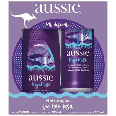 Kit Aussie Mega Moist Shampoo 180ml E 3 Minutos Milagrosos 236ml