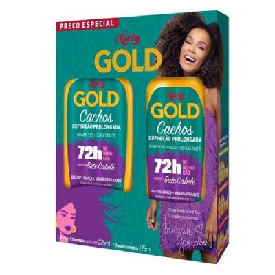 Kit Niely Gold Cachos Definição Prolongada Shampoo 275ml +condicionador 175ml