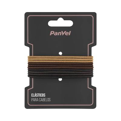 Elástico Para Cabelos Panvel Acessórios 2mm Com 3 Cores Preto, Marrom E Bege 10 Unidades