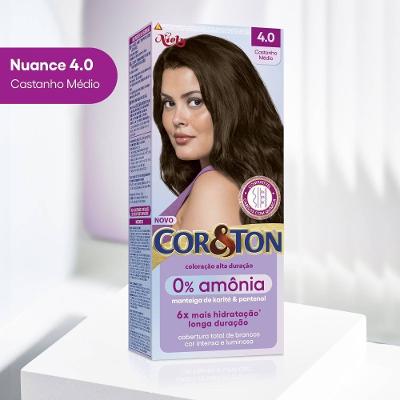 Tinturas Cor E Ton Sem Amônia 4.0 Castanho Médio