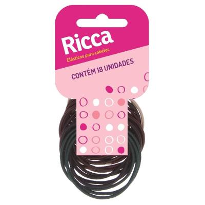 Elástico Para Cabelo Ricca 2mm Com 18 Unidades