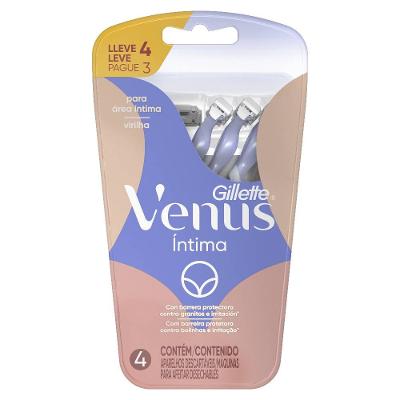 Aparelho Depilatório Descartável Gillette Venus Íntima Leve 4 Pague 3 Unidades