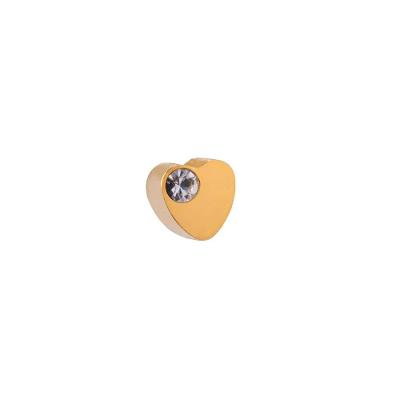 Brinco Perfur Adulto Coração Cristal Dourado