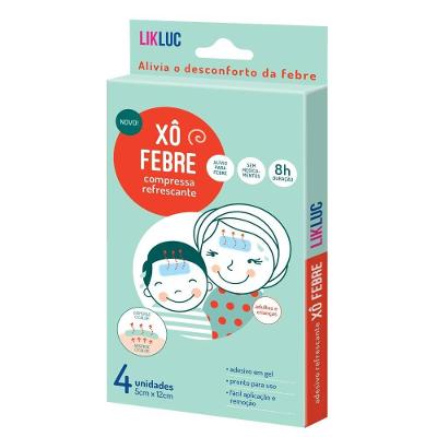Compressa Refrescante Para Alívio De Febre Likluc Xô Febre 4 Unidades