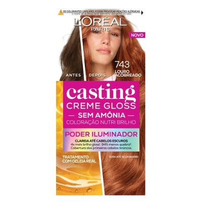 Tinta Para Cabelo Loréal Paris Casting Creme Gloss 743 Louro Acobreado 246g